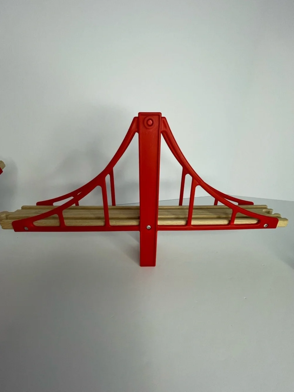 Brio Double Wooden Red Suspension Bridge 2 Ascending Track 1 Support Block - Picture 6 of 13